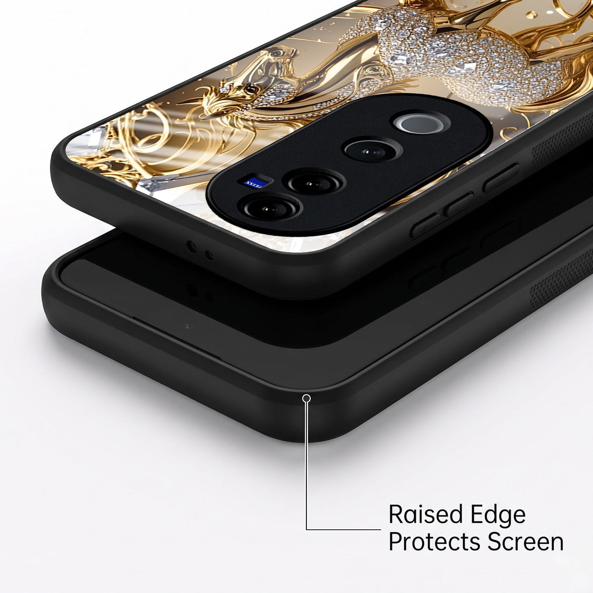 Vivo V40 Pro 5G Luxury Horse Texture Acrylic Glass Back Case