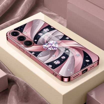Samsung Galaxy A36 5G Diamond Glam Pink Electroplated Glass Phone Back Case