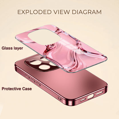 Redmi Note 15 Pro+ 5G Crystal Wave Energy Pink Electroplated Glass Phone Back Case