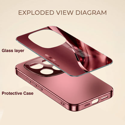 Redmi Note 15 Pro Plus 5G Infinity Energy Burgundy Electroplated Glass Back Case