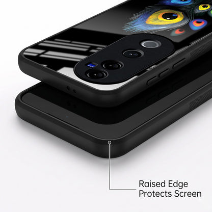 Vivo V40 Pro 5G Premium Peacock Feather Acrylic Glass Back Case