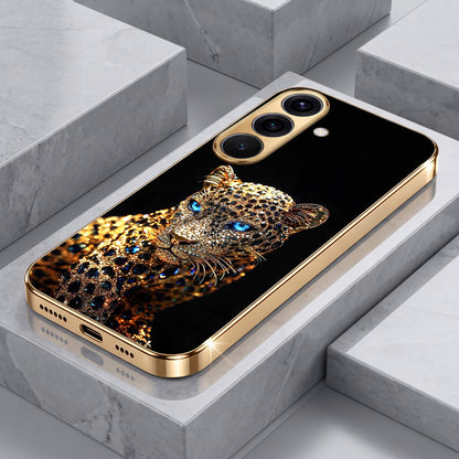 Samsung Galaxy A36 5G Panther Gold Electroplated Glass Phone Back Case