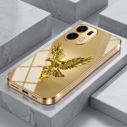 Oppo K14 Plus 5G Golden Eagle Gold Electroplated Glass Phone Back Case