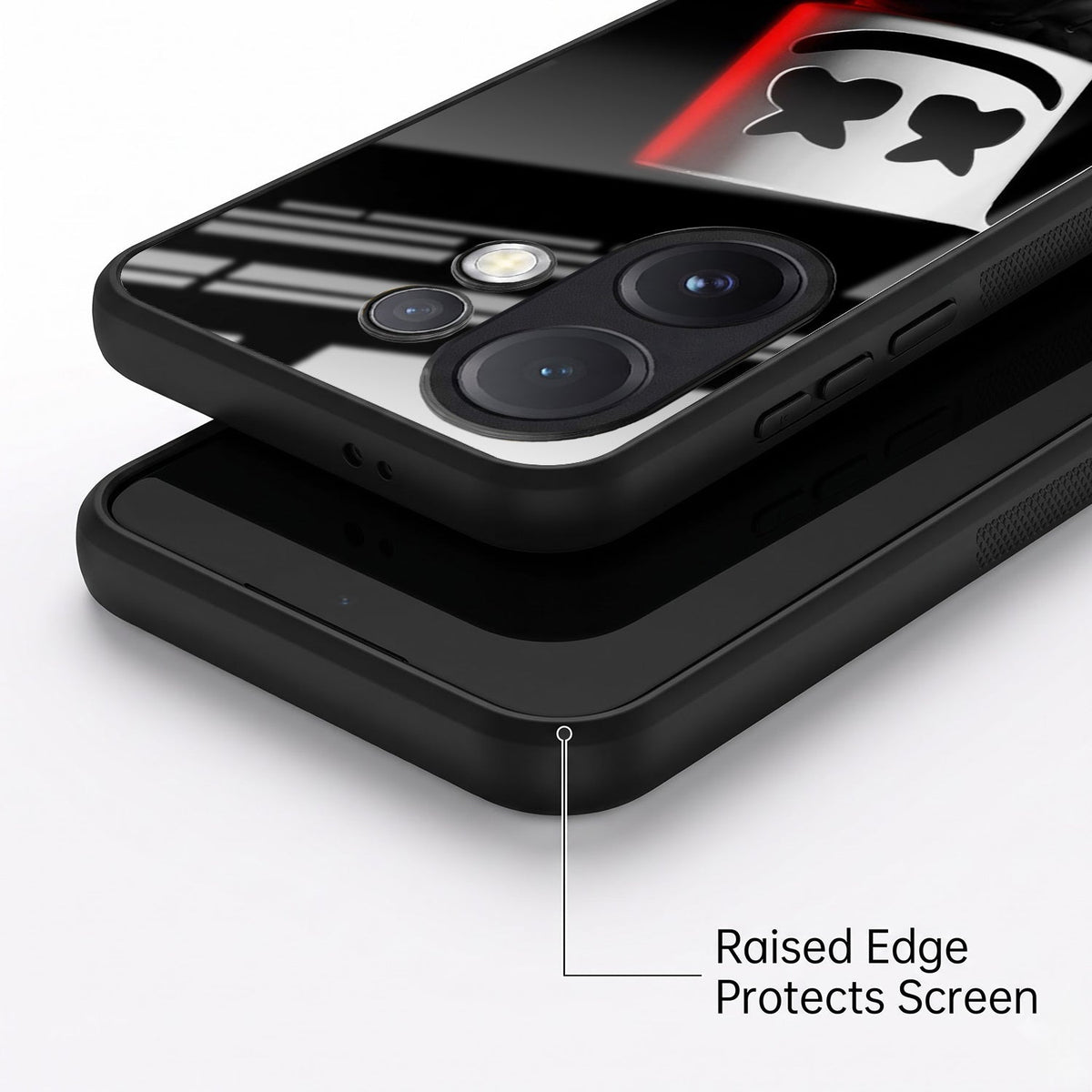 Vivo V60 5G Premium Acrylic Shockproof Glass Back Case (Mask Dark)