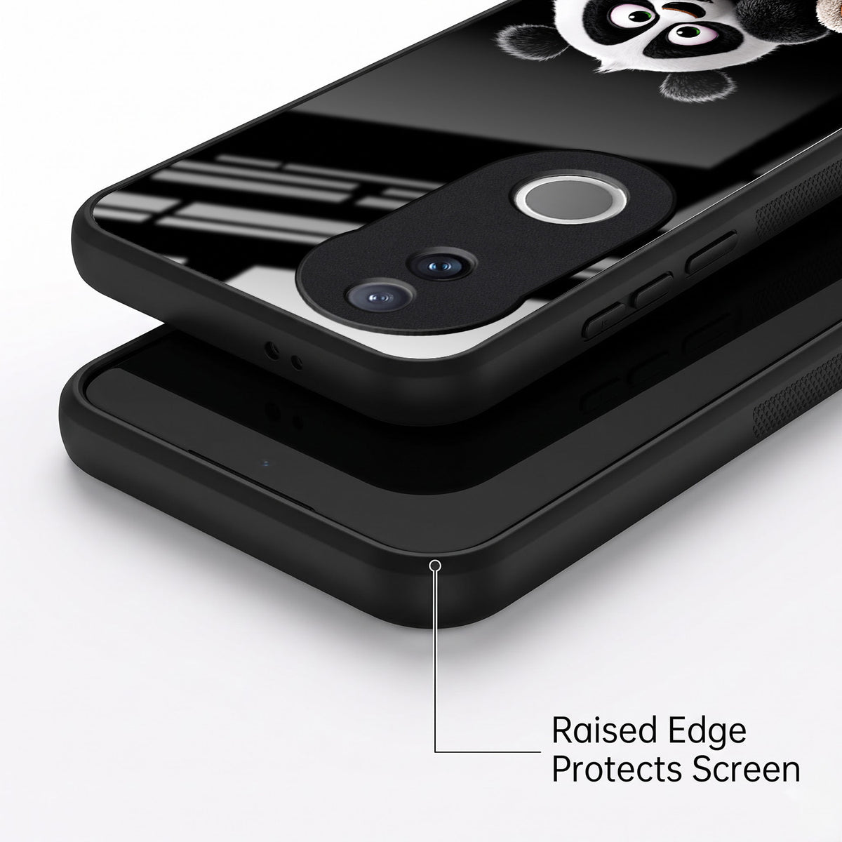 Vivo V50 5G Cute Panda Acrylic Glass Back Case