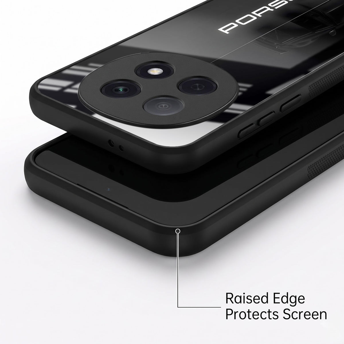 Oppo F29 Pro 5G Premium Acrylic Shockproof Glass Back Case (Black Porsche)