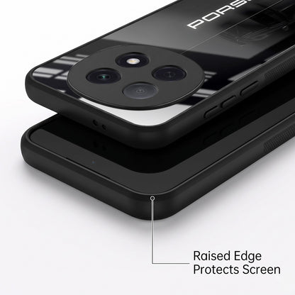 Oppo F29 Pro 5G Premium Acrylic Shockproof Glass Back Case (Black Porsche)