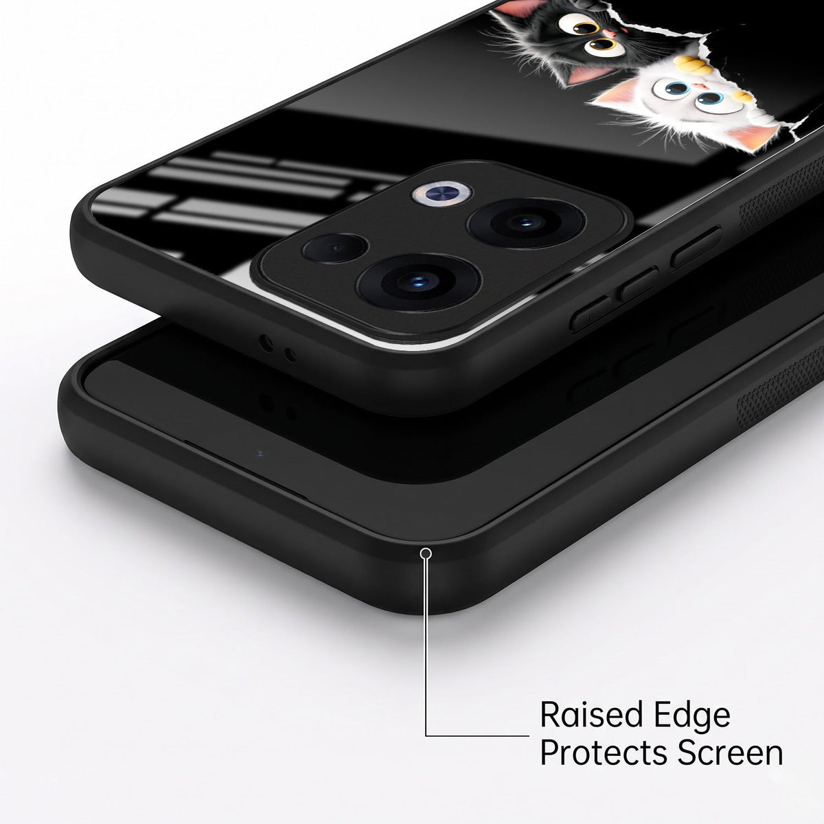 Oppo Reno 13 5G Premium Acrylic Shockproof Glass Back Case (Cute Paws)
