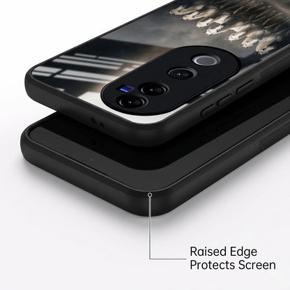 Vivo V40 Pro 5G Running Horses Acrylic Glass Back Case