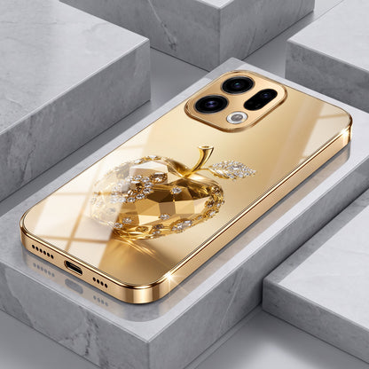 Oppo Find X9 5G Golden Apple Gold Electroplated Glass Phone Back Case