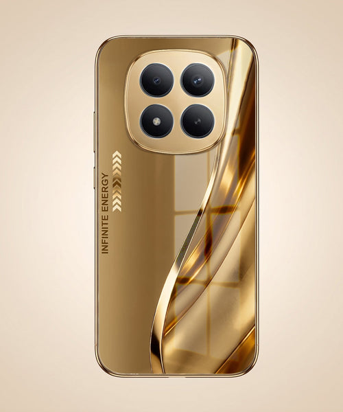 Redmi Note 15 Pro+ 5G Luxury Infinity Energy Gold Electroplated Glass Phone Case