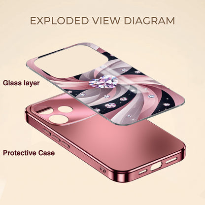 Oppo F33 Pro 5G Diamond Glam Pink Electroplated Glass Phone Back Case