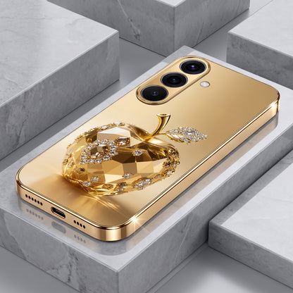Samsung Galaxy A56 5G Golden Apple Gold Electroplated Glass Phone Back Case
