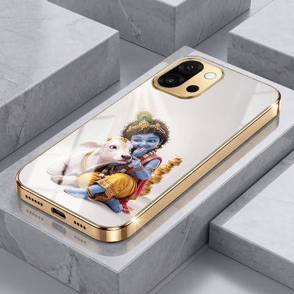 OnePlus 13s 5G Bal Krishna Blessings Gold Electroplated Glass Phone Back Case