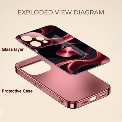 Oppo Reno 15 5G Wave Apple Burgundy Electroplated Glass Back Case