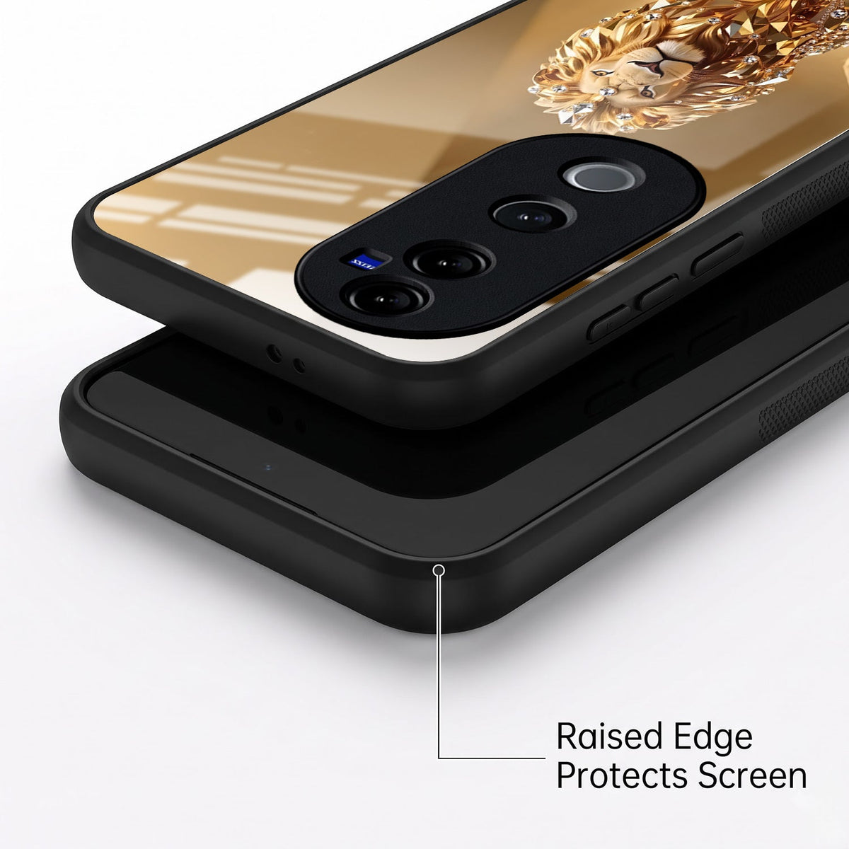 Vivo V40 Pro 5G Luxury Lion Acrylic Glass Back Case