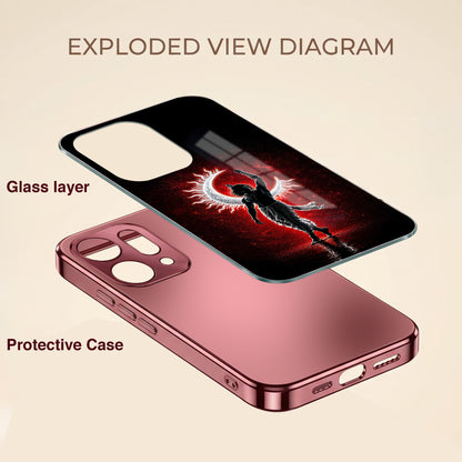 Oppo Reno 14 5G Crimson Divine Burgundy Electroplated Glass Back Case