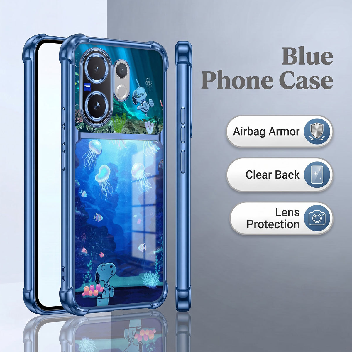 Vivo V60 5G Mystic Jellyfish Dual-Tone Transparent Airbags Case