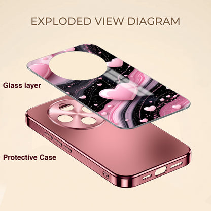 Vivo T4 5G Love Sparkle Pink Electroplated Glass Phone Back Case