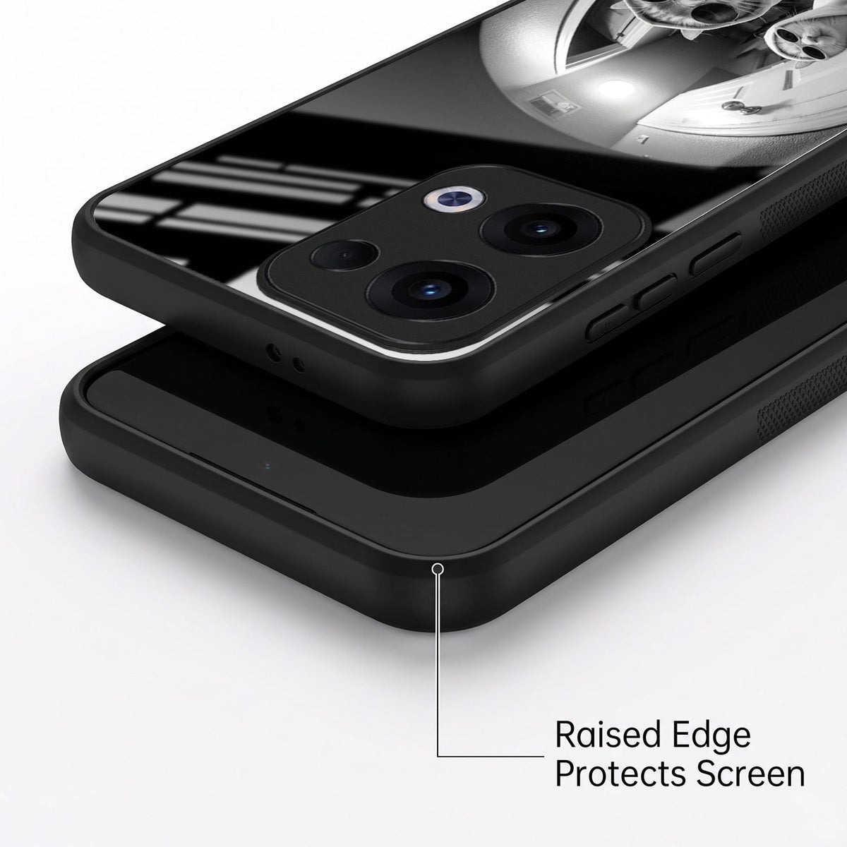 Oppo Reno 13 5G Premium Acrylic Shockproof Glass Back Case (Purrfect Duo)