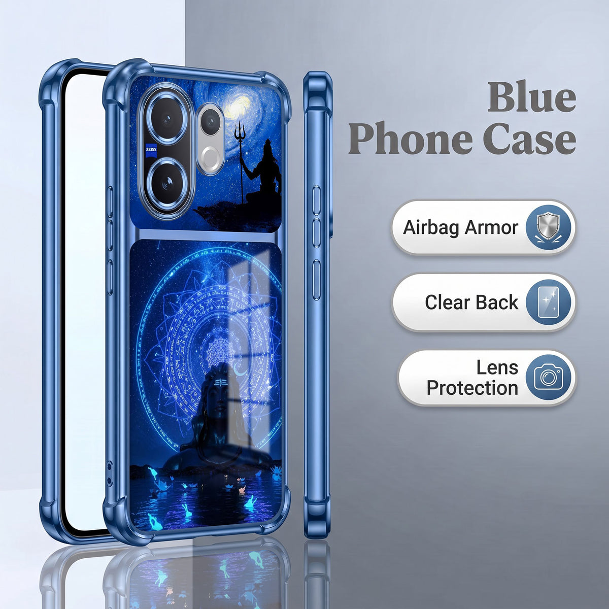 Vivo V60 5G Adiyogi Dual-Tone Transparent Airbags Case