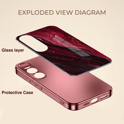 Vivo V70 FE 5G Marble Burgundy Electroplated Glass Back Case