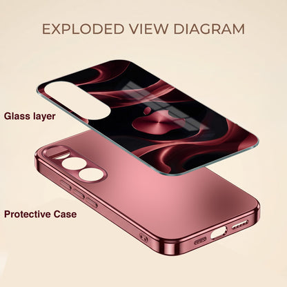 Vivo V70 FE 5G Wave Apple Burgundy Electroplated Glass Back Case