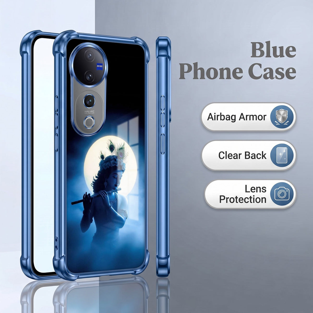 Vivo V40 Pro 5G Midnight Krishna Airbags Printed Back Case