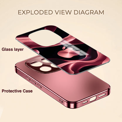 Redmi Note 15 Pro+ 5G Luxury Wave Pink Electroplated Glass Phone Back Case