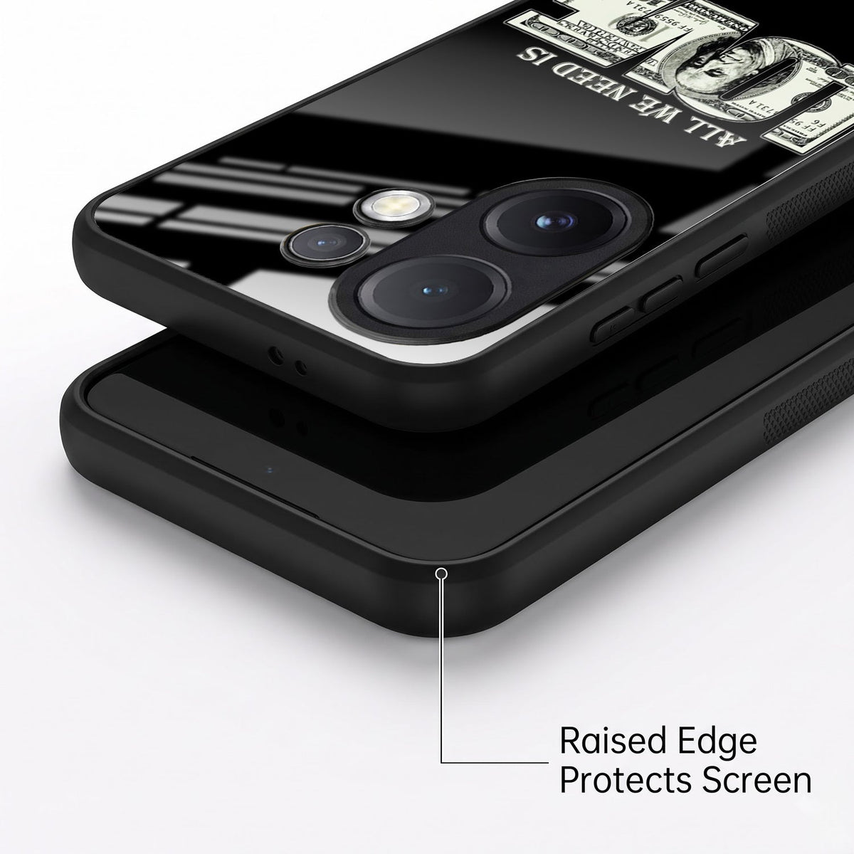Vivo V60 5G Premium Acrylic Shockproof Glass Back Case (Money Love)