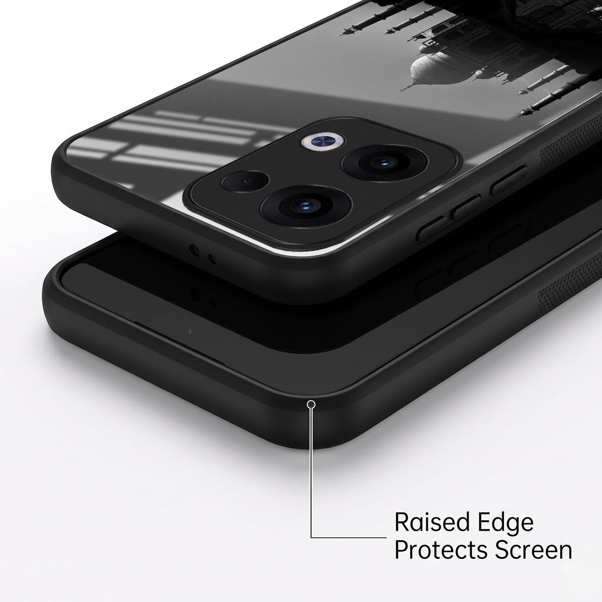 Oppo Reno 13 5G Premium Acrylic Shockproof Glass Back Case (Taj Mahal)