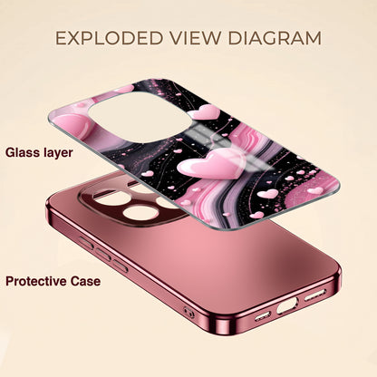 Redmi Note 15 Pro+ 5G Love Sparkle Pink Electroplated Glass Phone Back Case