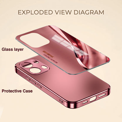 Oppo Reno 13 Pro 5G Luxury Infinity Energy Pink Electroplated Glass Phone Back Case