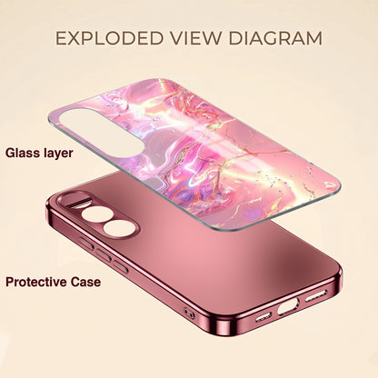 Vivo V70 FE 5G Pearl Aurora Pink Electroplated Glass Phone Back Case