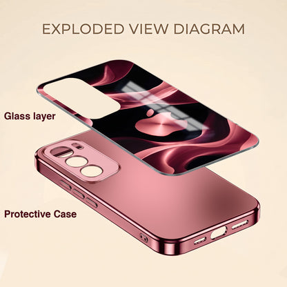 Oppo Reno 12 Pro 5G Luxury Wave Pink Electroplated Glass Phone Back Case