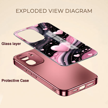 Oppo K14 5G Love Sparkle Pink Electroplated Glass Phone Back Case