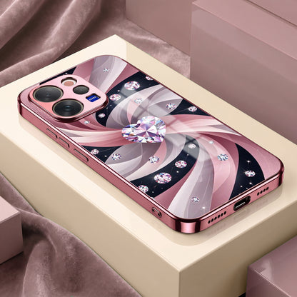 Vivo V70 5G Diamond Glam Pink Electroplated Glass Phone Back Case