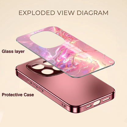 Redmi Note 15 Pro+ 5G Pearl Aurora Pink Electroplated Glass Phone Back Case