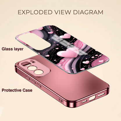 Oppo Reno 12 Pro 5G Love Sparkle Pink Electroplated Glass Phone Back Case