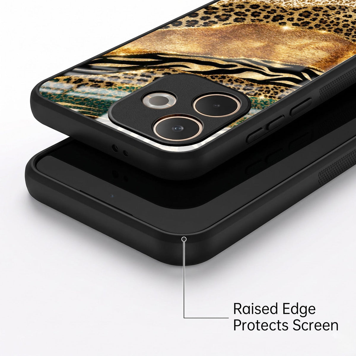 Oppo A5 Pro 5G Golden Leopard Acrylic Glass Back Case