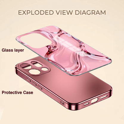 Oppo Find X9 5G Crystal Wave Energy Pink Electroplated Glass Phone Back Case