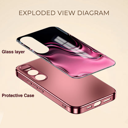 Vivo V70 FE 5G Liquid Wave Pink Electroplated Glass Phone Back Case