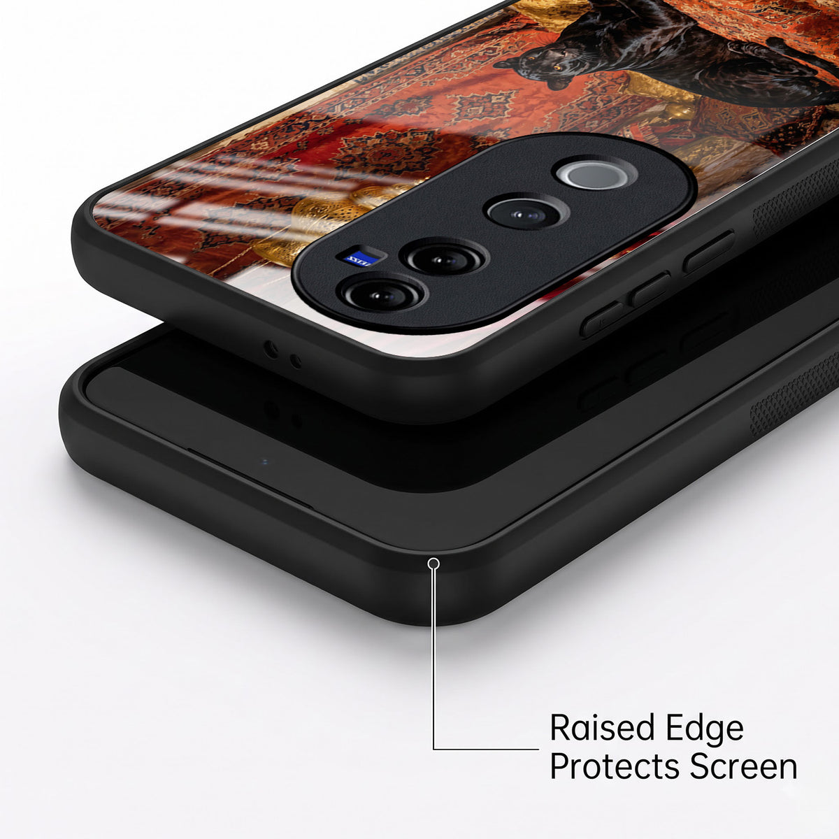 Vivo V40 Pro 5G Royal Black Panther Acrylic Glass Back Case
