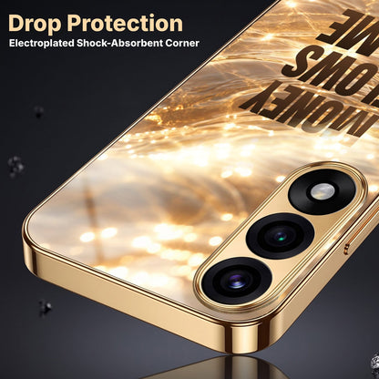 Oneplus Nord 5 5G Money Flows To Me Gold Electroplated Glass Phone Back Case