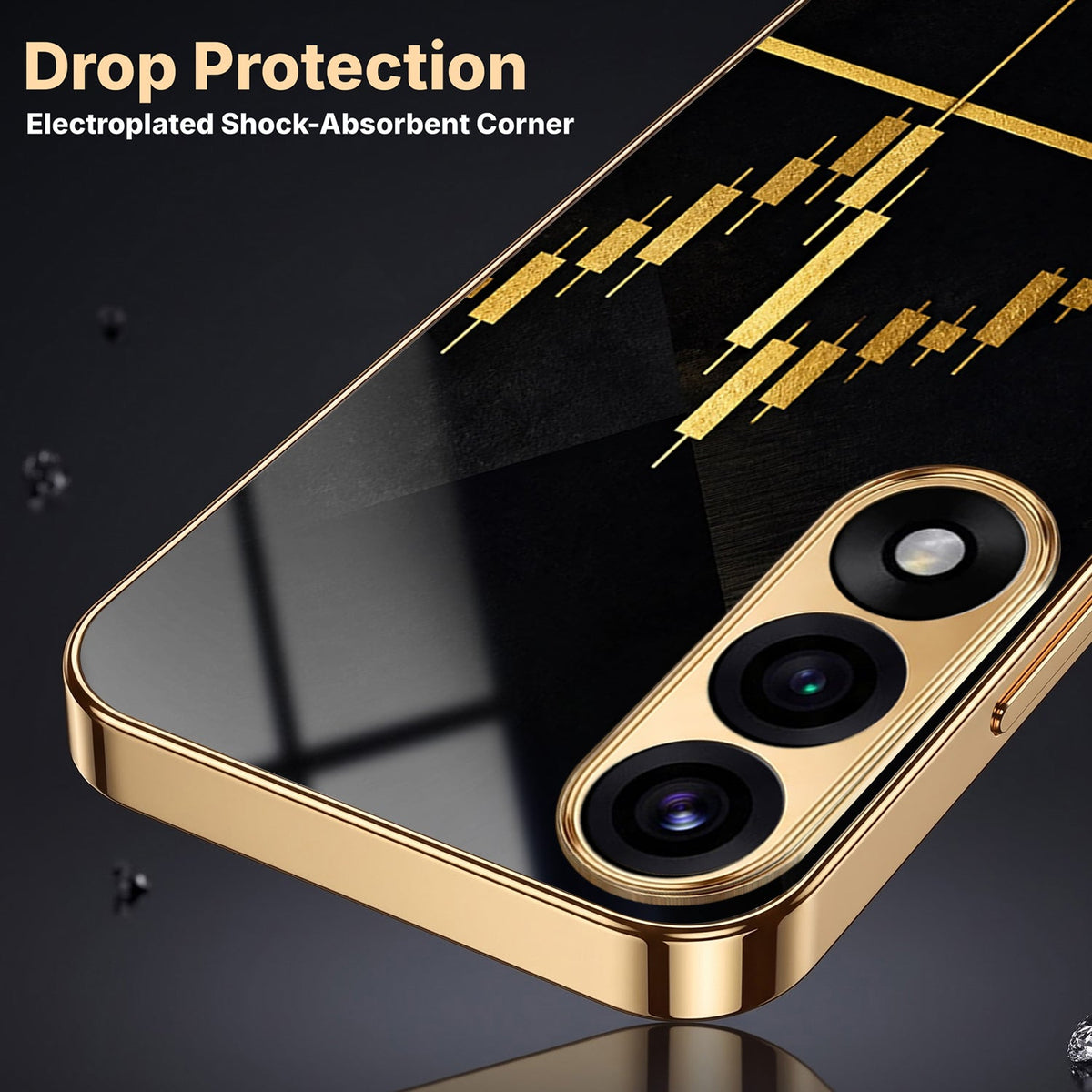 Oneplus Nord 5 5G Trading Candles Gold Electroplated Glass Phone Back Case