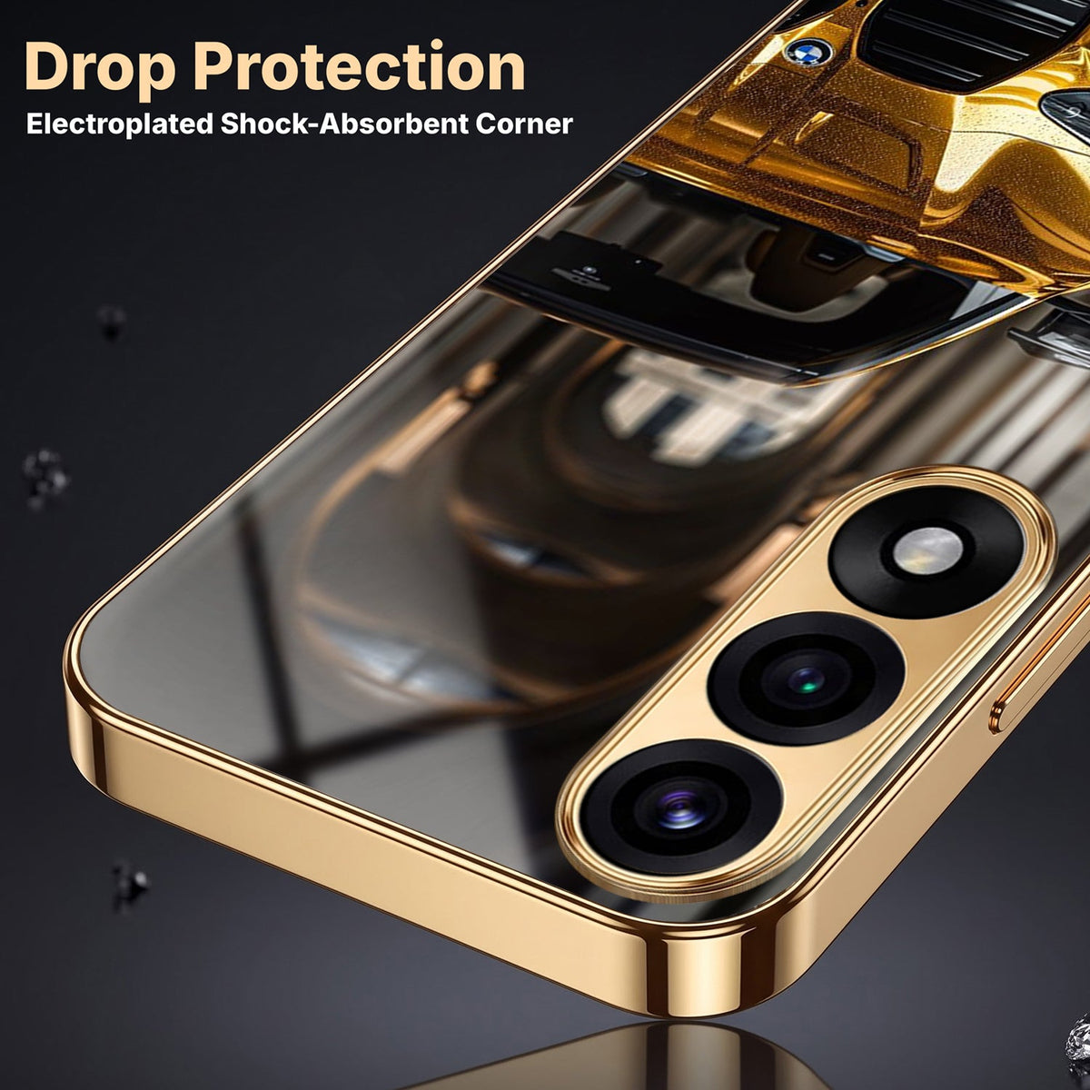 Oneplus Nord 5 5G Golden BMW Gold Electroplated Glass Phone Back Case