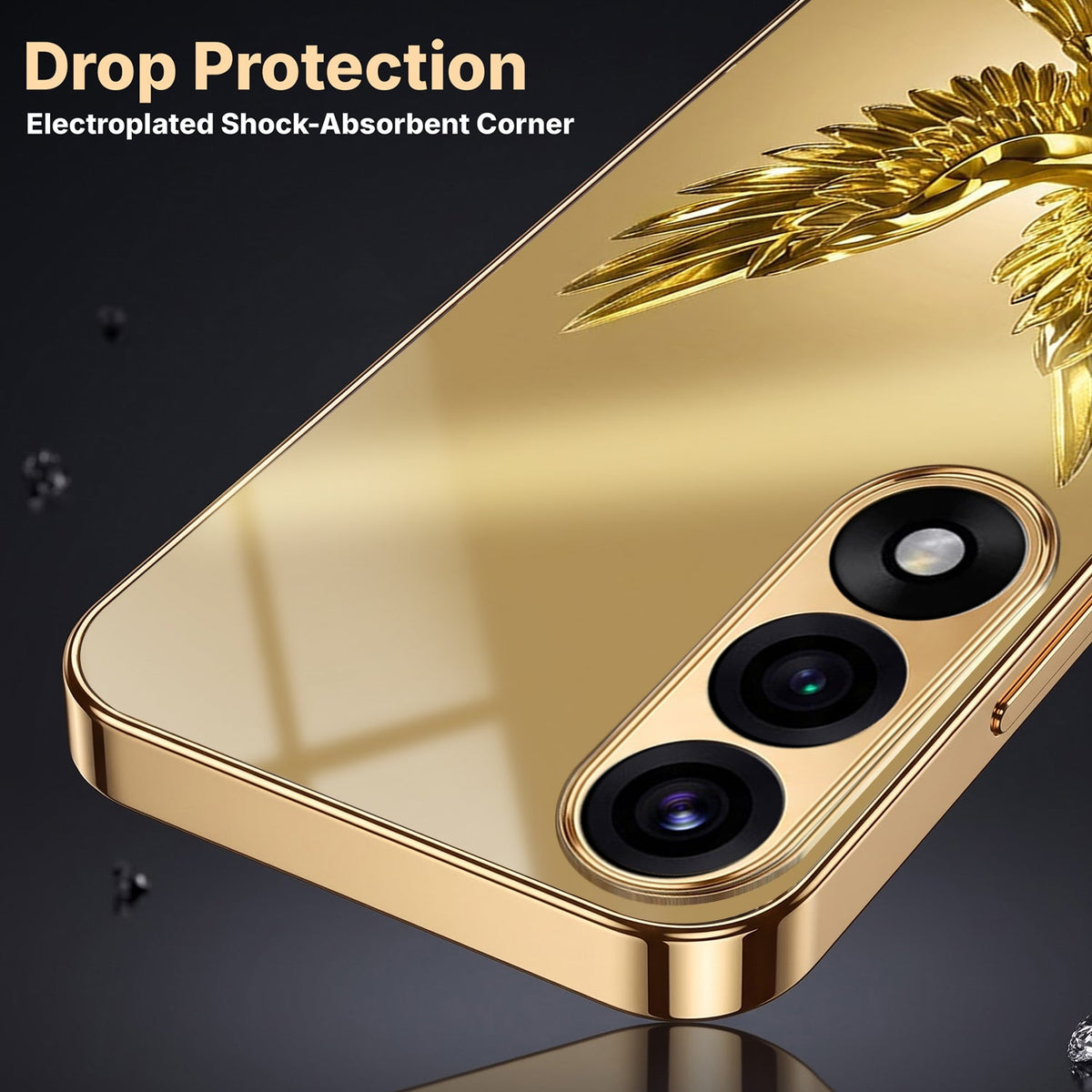 Oneplus Nord 5 5G Golden Eagle Gold Electroplated Glass Phone Back Case