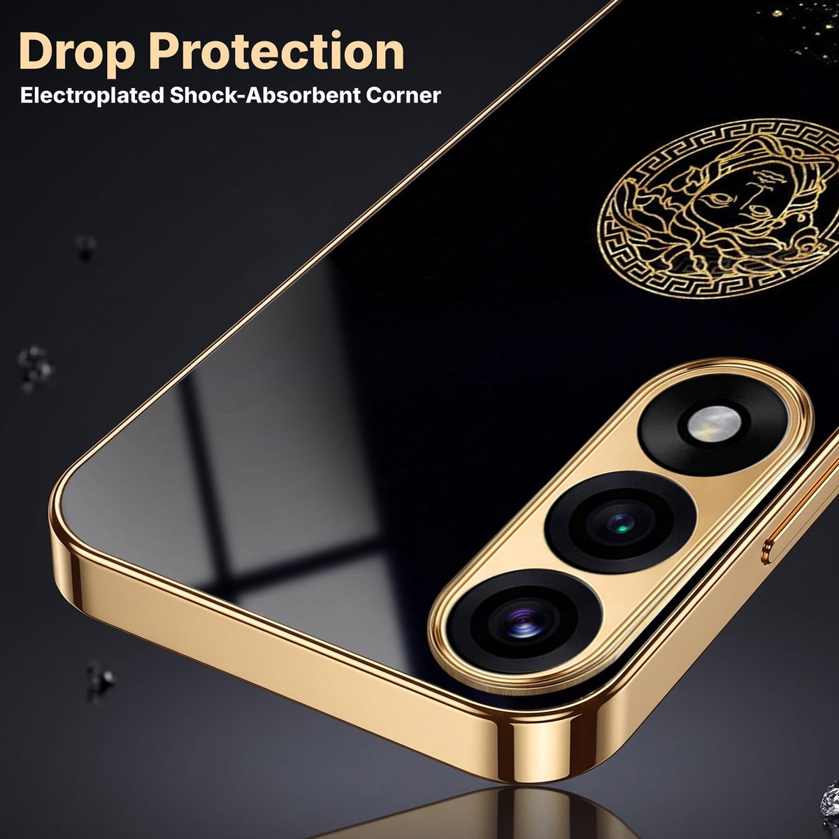 Oneplus Nord 5 5G Medusa Head Gold Electroplated Glass Phone Back Case