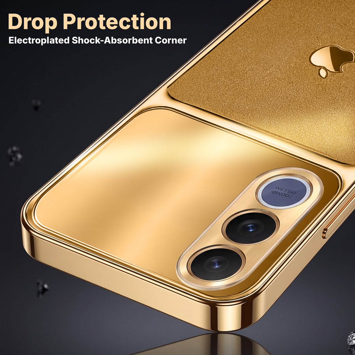 Vivo V70 FE 5G Royal Touch Apple Gold Electroplated Glass Phone Back Case