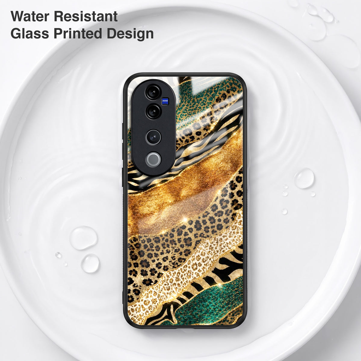Vivo V40 Pro 5G Golden Leopard Acrylic Glass Back Case